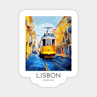 A Pop Art Travel Print of Lisbon - Portugal Magnet