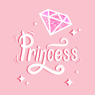 pink sparkles Princess for girls kids and adults T-Shirt