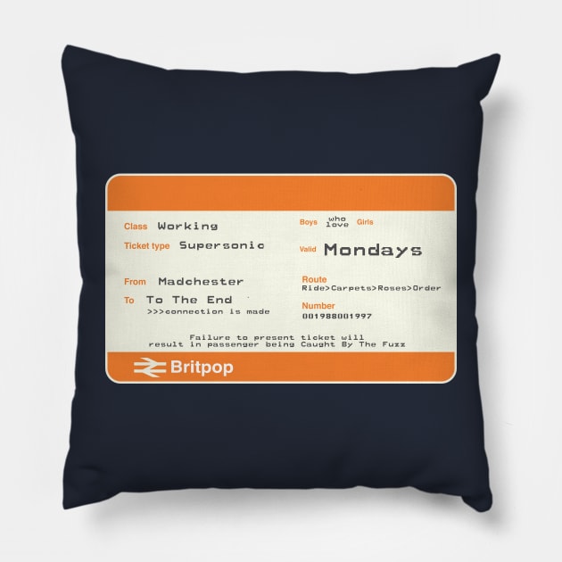 Britpop Express Pillow by modernistdesign