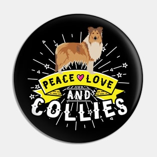 Peace And Love Collies Pin