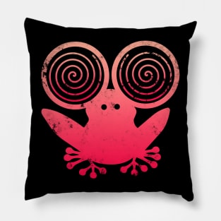 Hypnotic Abstract Frog - Pink Pillow