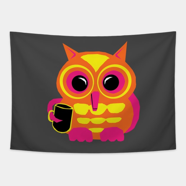 NIGHT OWLS NEED COFFEE Tapestry by mtvrdik