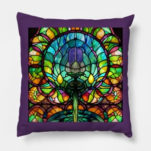 Stained Glass Lotus Flower Pillow