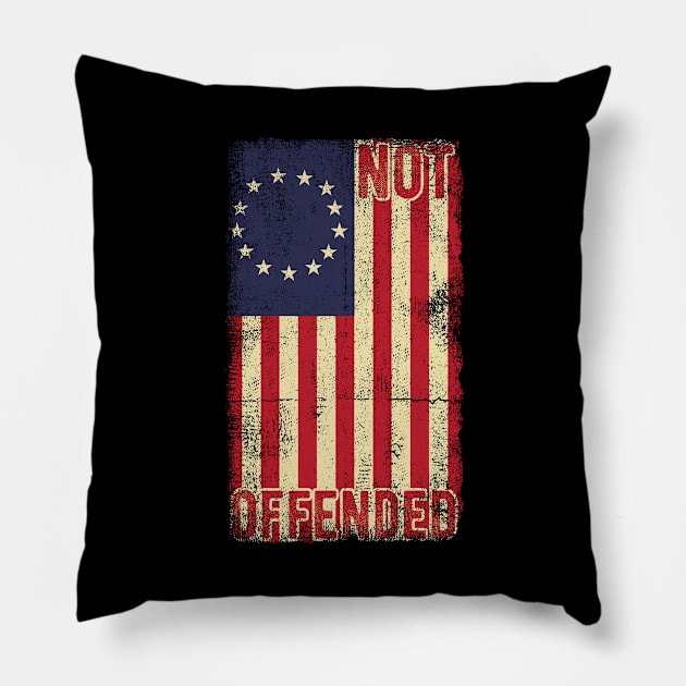 Betsy Ross Distressed Flag with 13 Stars for Protesters Pillow by clickbong12