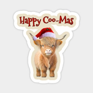 Happy Coo-Mas Highland Cow Magnet