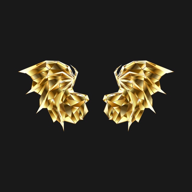 Gold Polygonal Dragon Wings by Blackmoon9