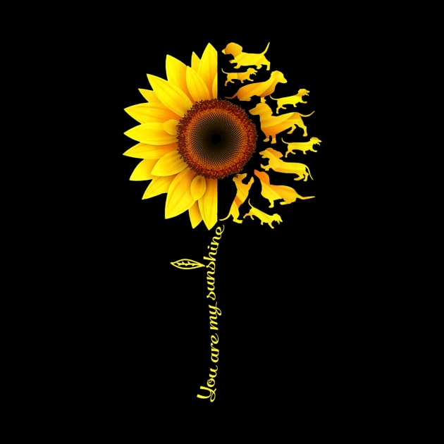 You Are My Sunshine Dachshund Sunflower by Xamgi