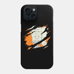 Ripped Electric Guitar Offset Style Orange Color Phone Case