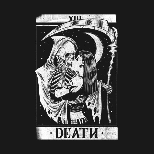 Blackcraft Vintage Death the Grim Reaper Kiss Tarot Card by Juandamurai