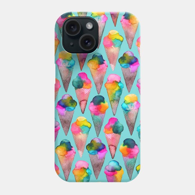 Ice Creams Turquoise Phone Case by ninoladesign