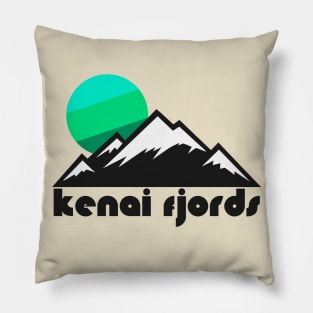Retro Kenai Fjords ))(( Tourist Souvenir National Park Design Pillow