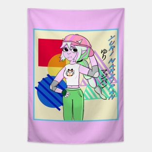 Yuri Marzipan the Oni - Cool Gal (pastel mint with streaks) Tapestry