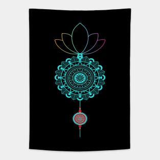 Mandala with lotus and pendant Tapestry