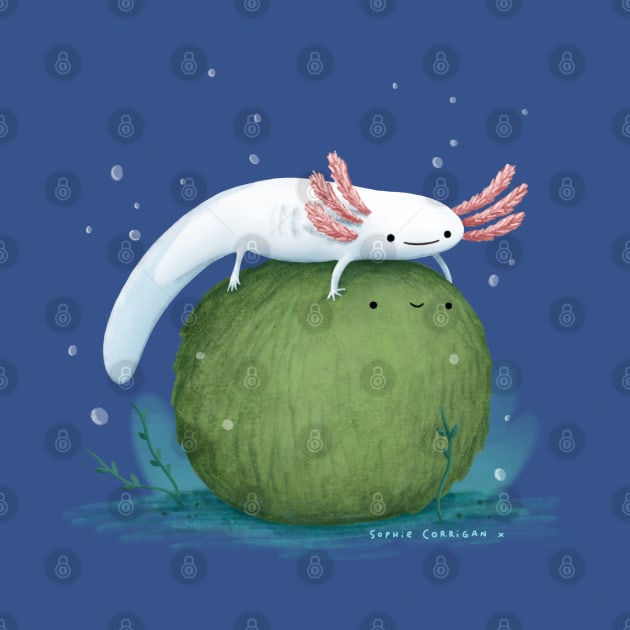 Axolotl on a Mossball by Sophie Corrigan