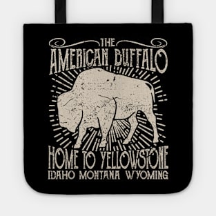 American Buffalo In Yellowstone, Vintage/Retro Design Tote