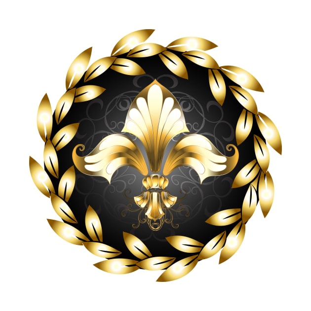 Gold Fleur De Lis with Laurel Wreath by Blackmoon9