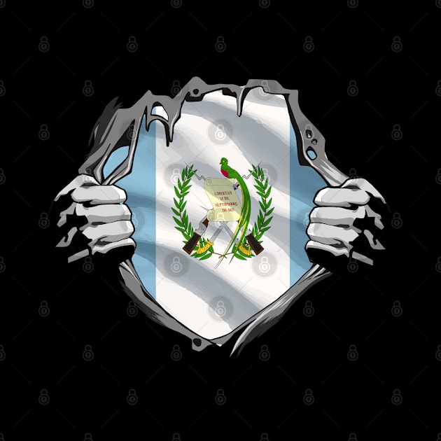 Two Hands Ripping Revealing Flag of Guatemala by BramCrye