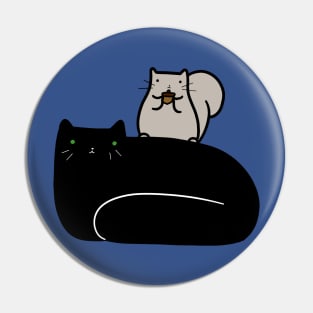 Squirrel and Black Cat Pin