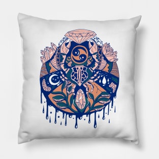 Teal Salmon Mystic Cancer Pillow