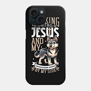 Jesus and dog - Czechoslovakian Wolfdog Phone Case