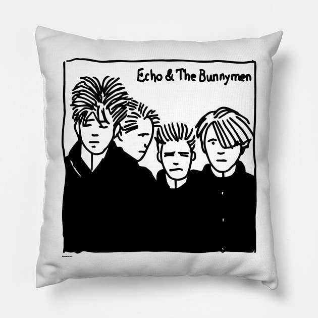 echo and bunnymen Pillow by Miamia Simawa