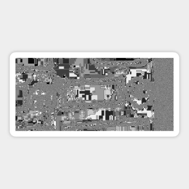 black and white glitch - Glitch - Sticker