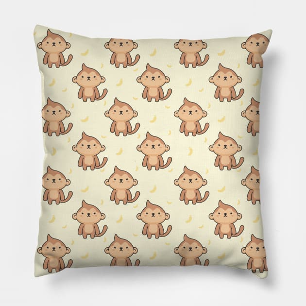 Angry Monkey Cute Animal Pattern Pillow by Printable Pretty