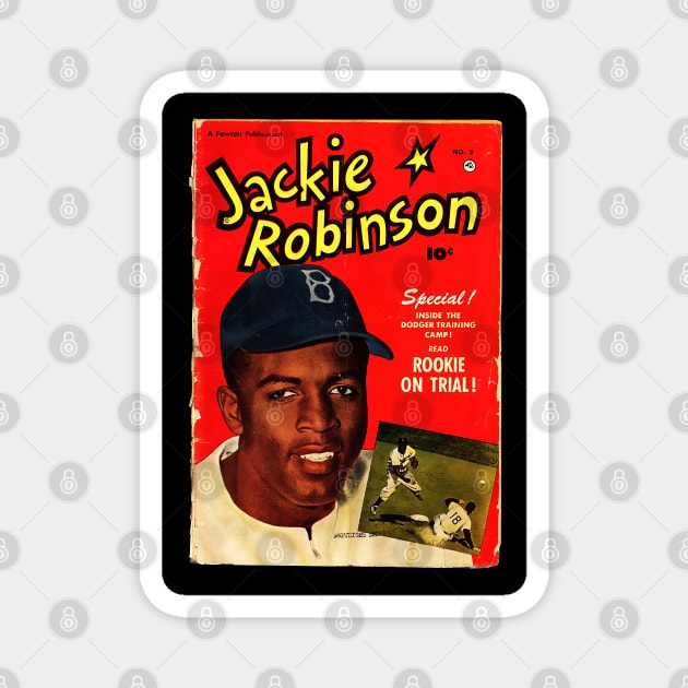 Front cover of Jackie Robinson comic book Magnet by UrbanLifeApparel