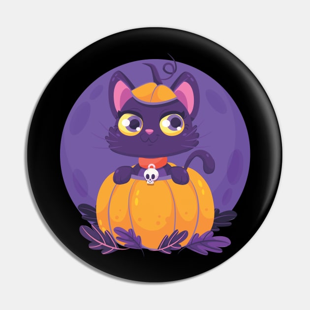 cat in the pumpkin Pin by Cryptocactos 