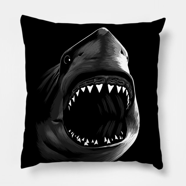 Megalodon Pillow by albertocubatas