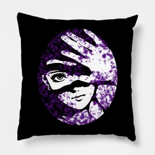 Punk Fashion Style Oval Dark Purple Glowing Girl Pillow