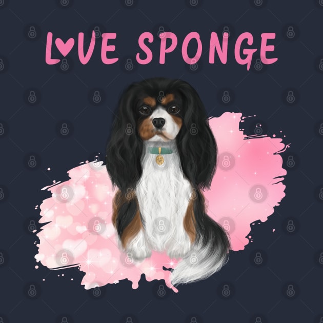 Tri-Colored Cavalier King Charles Spaniel Love Sponge by Cavalier Gifts