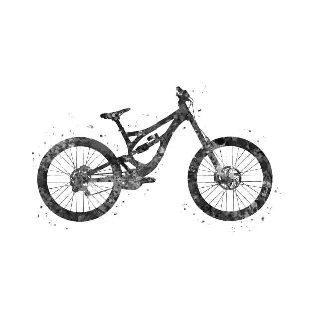 Downhill mountain bike black and white by Yahya Art