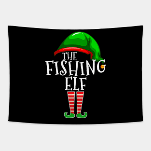 Fishing Elf Family Matching Group Christmas Dad Pops Tapestry