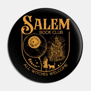 Salem Book Club, Bookish book Halloween - Spooky Witchy gifts | Witches reading Haunted Library Pin