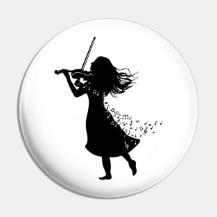 Violinist Silhouette Design Pin