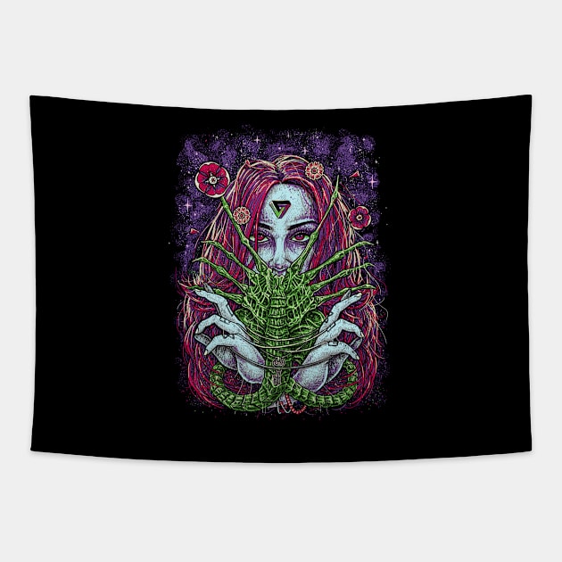 Face Hug Tapestry by Parin