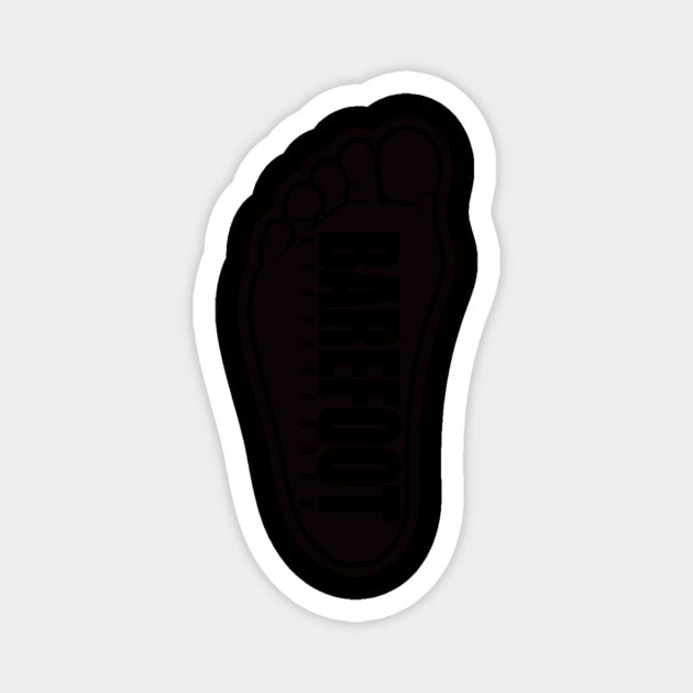 MATTE - NOT SHINY - BLACK Barefoot Skateboards Logo Magnet by Barefootskateboards.co