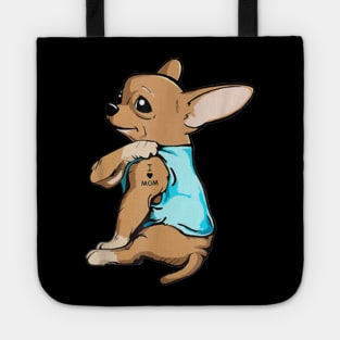 Chihuahua Tattoos I Love Mom Tote