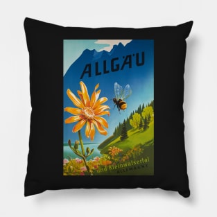 Allgau, Bavaria, Germany, Vintage Travel Poster Pillow