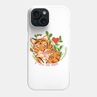 Mama Tiger with baby cub Phone Case