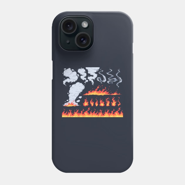fire smoke cartoon Phone Case by Mako Design 