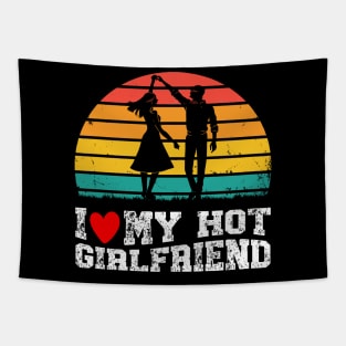 Vintage I Like My Hot Girlfriend I Heart My Girlfriend Tapestry