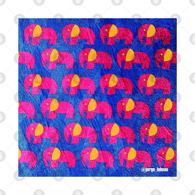 elephant elefante safari in wallpaper of love and color ecopop painting by jorge_lebeau