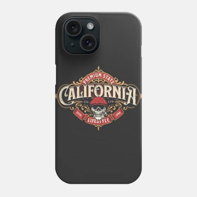 California lifestyle premium state vintage label Phone Case by SpaceWiz95