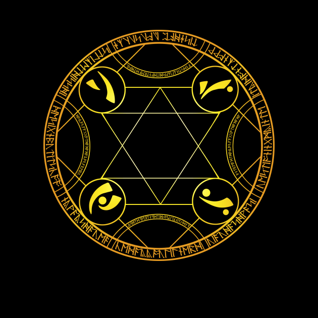 Gold glowing transmutation circle by MarxMerch