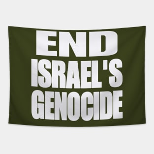 End Israel's GENOCIDE - White - Double-sided Tapestry