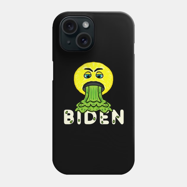 Funny Anti Biden Vomiting Emoji Phone Case by Mark Ewbie