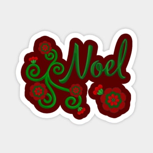 Noel Floral Christmas Art Magnet