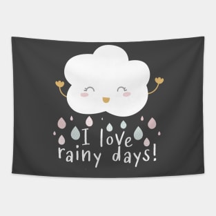 I Love Rainy Days Tapestry